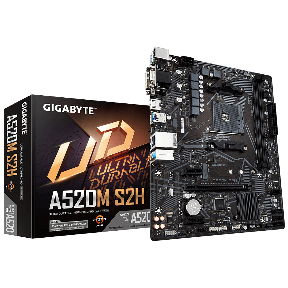 MOTHERBOARD GIGABYTE A520M S2H AM4 DDR4