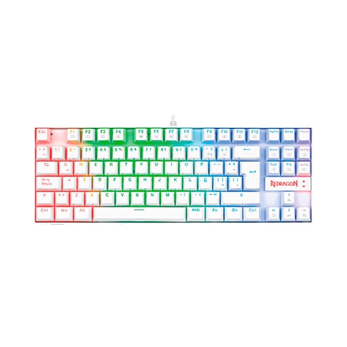 TECLADO REDRAGON KUMARA K552 WHITE RGB SWITCH RED