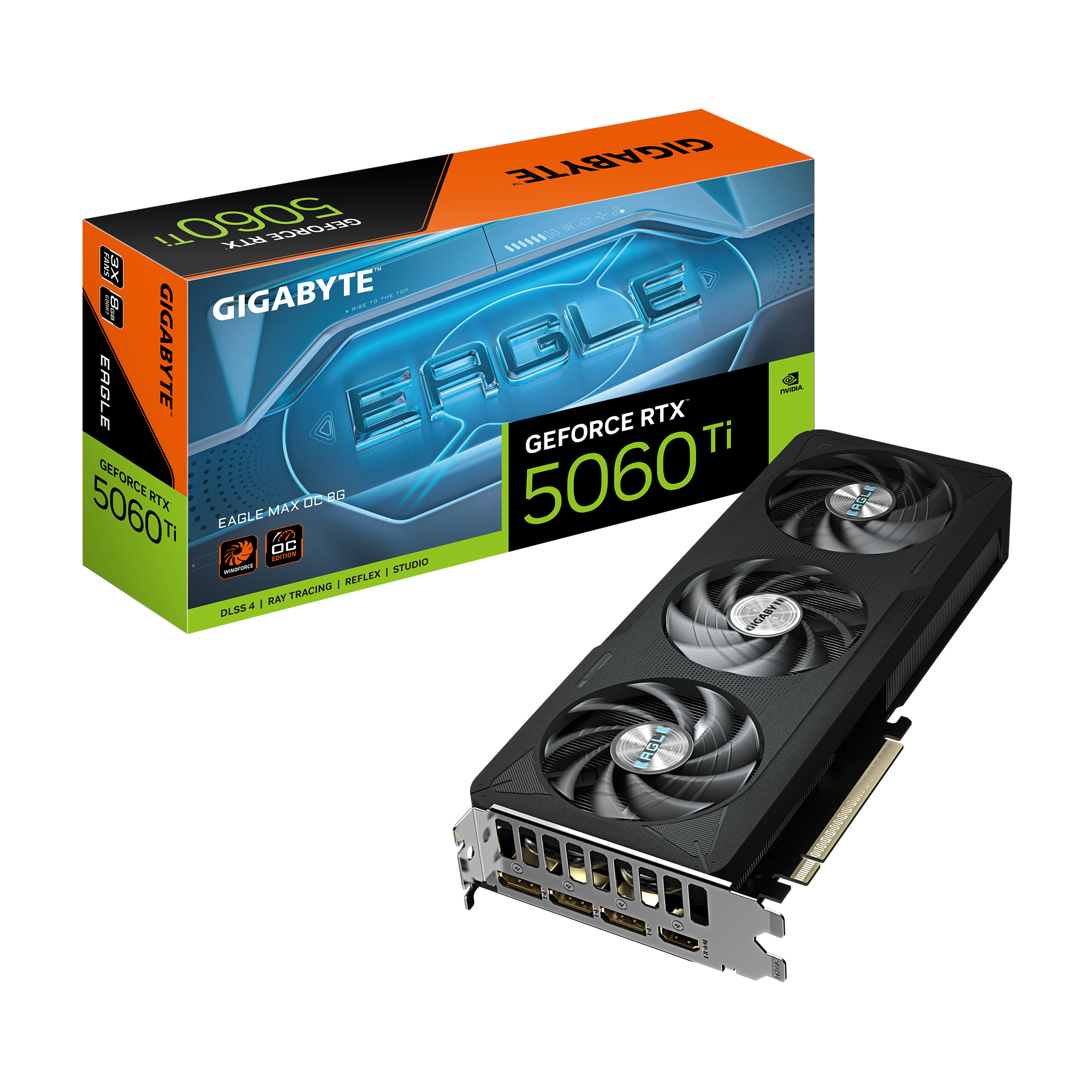 PLACA DE VIDEO GIGABYTE RTX 5060 TI EAGLE MAX 8GB GDDR7 OC