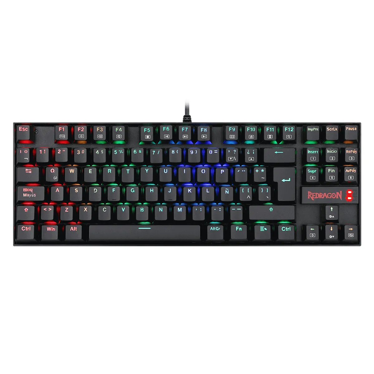 TECLADO REDRAGON KUMARA K552 BLACK RGB SWITCH RED