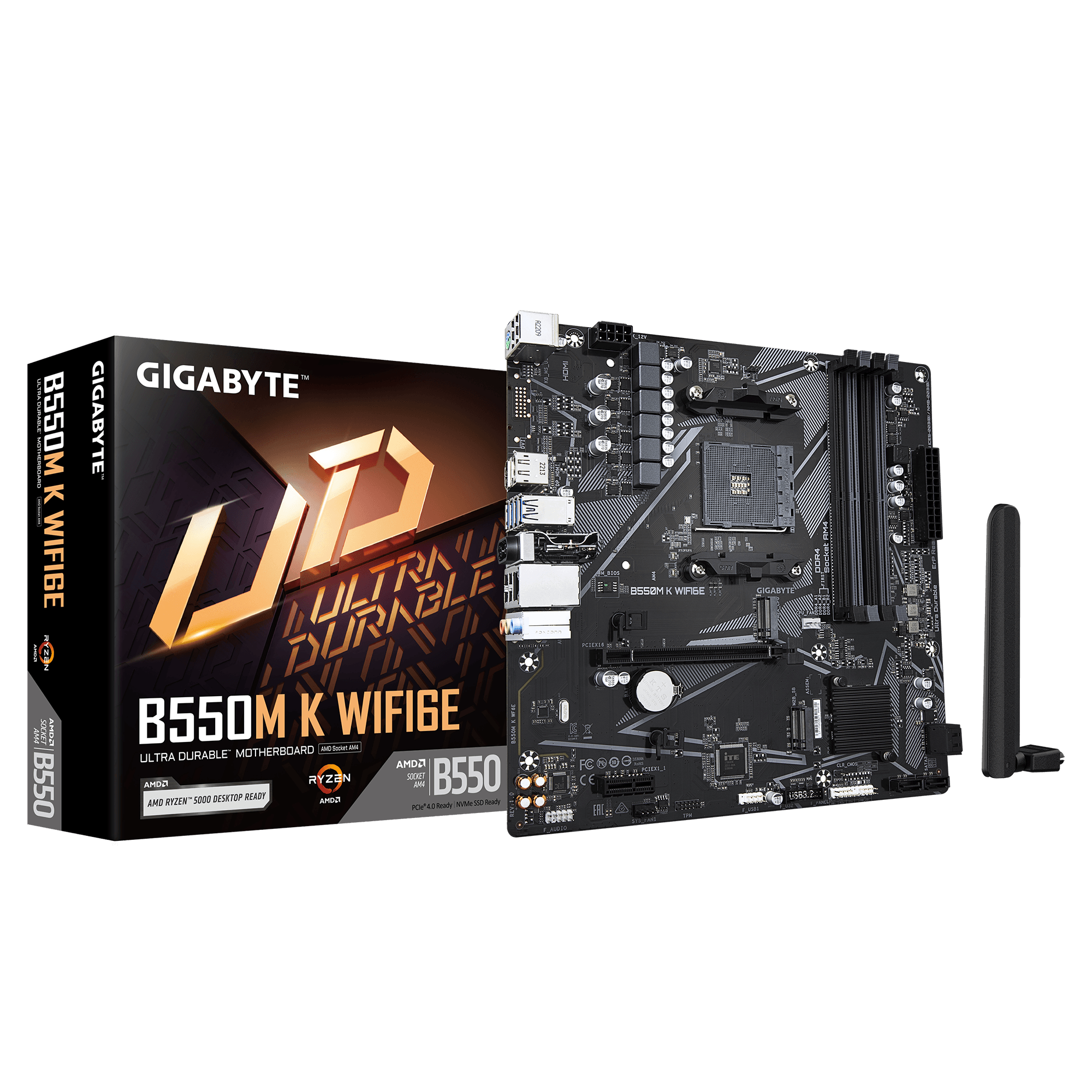 MOTHERBOARD GIGABYTE B550M K WIFI6E DDR4 AM4 WIFI