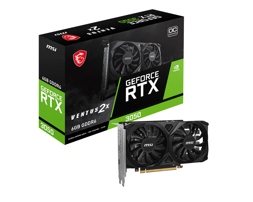 PLACA DE VIDEO MSI RTX 3050 VENTUS 2X 6GB GDDR6 OC